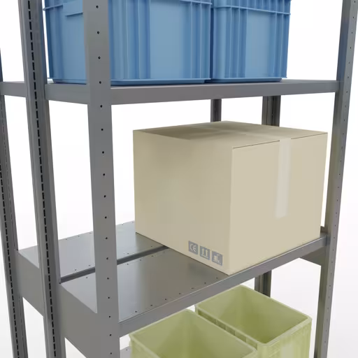 Scaffale base, scaffale doppio, sistema a innesto per scaffale MULTIplus250, 3000 x 1000 x (2x300) mm (AxLxP), 2x7 ripiani, barre longitudinali, zincato di Schulte Lagertechnik con l'articolo n. 17932
