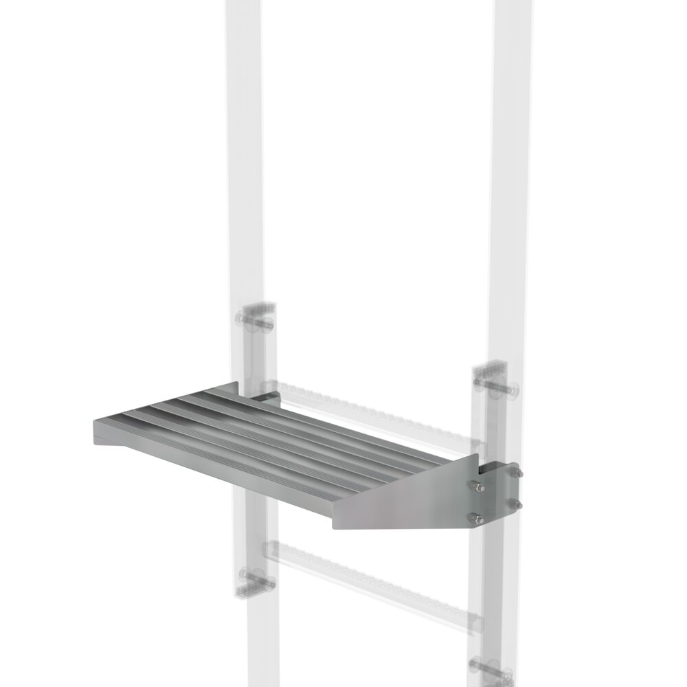 Gradino di uscita Munk, acciaio zincato, larghezza fessura 300 mm, di Günzburger Steigtechnik Gradino di uscita in acciaio zincato Munk della categoria accessori e ricambi per attrezzature di accesso, numero articolo 063970.