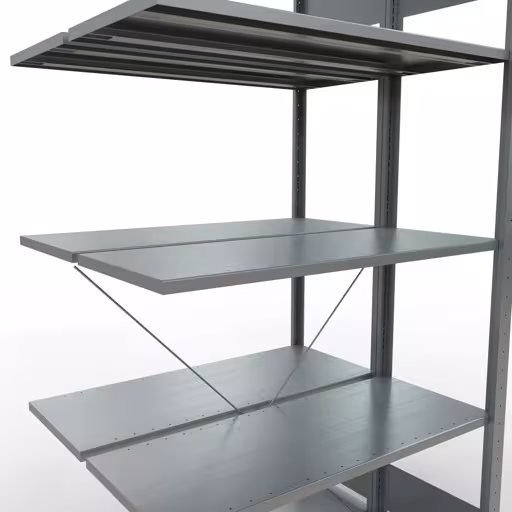 Figure n° 7 de l'article étagère complémentaire, étagère double, système d'étagères enfichables MULTIplus150, 2000 x 1000 x (2x400) mm, 2x5 étagères, traverse, galvanisé du groupe de produits étagères de la marque Schulte Lagertechnik