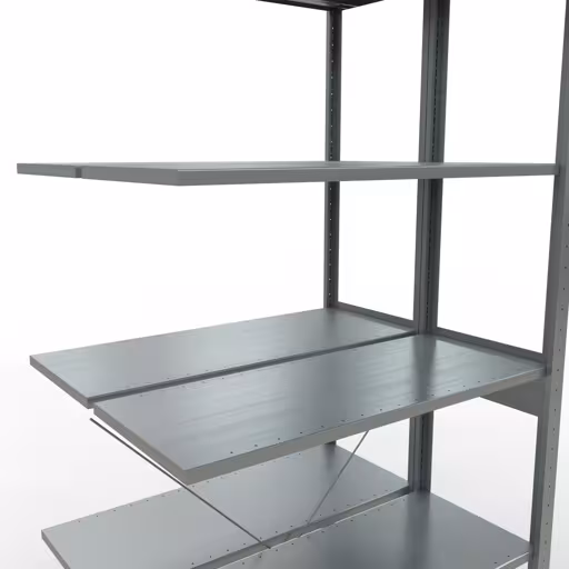 Image du produit n° 16 de l'article Étagère supplémentaire, étagère double, système d'étagères MULTIplus150, 2500 x 1000 x (2x400) mm (HxLxP), 2x6 étagères, traverse, galvanisé Figure n° 16 de l'article étagère complémentaire, étagère double, système d'étagères enfichables MULTIplus150, 2500 x 1000 x (2x400) mm, 2x6 étagères, galvanisées du groupe de produits étagères de la marque Schulte Lagertechnik