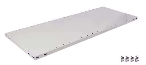 Étagère supplémentaire MULTIplus85 1000 x 500, RAL 7035, avec 4 supports d'étagère de Schulte Lagertechnik de la gamme d'étagères de bureau