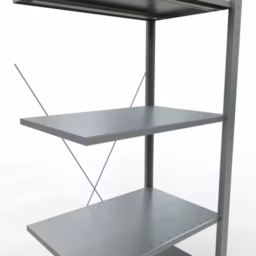 Image supplémentaire de l'article Étagère rapportée, étagère, système enfichable MULTIplus150, 2000 x 750 x 500 mm, 5 étagères, traverse, galvanisé Représentation supplémentaire de l'article, étagère, système enfichable MULTIplus150, 2000 x 750 x 500 mm, 5 étagères, galvanisé