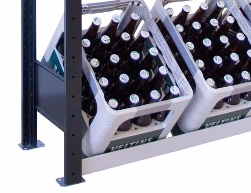 Figure n° 10 de l'article étagère supplémentaire, support pour caisses à boissons 1800 x 1.300 x 300 mm, noir/argent, 3 niveaux pour 12 caisses à boissons du groupe de produits étagères de la marque Schulte Lagertechnik
