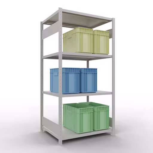 Produktbild Nr 14 des Artikels Grundregal, Fachbodenregal Stecksystem MULTIplus330, 2000 x 1000 x 800 mm (HxBxT), 5 Fachböden, Längenriegel, RAL 7035 lichtgrau Abbildung Nr 14 des Artikels Grundregal, Fachbodenregal Stecksystem MULTIplus330, 2000 x 1000 x 800 mm (HxBxT), 5 Fachböden, Längenriegel, RAL 7035 lichtgrau aus der Produktgruppe Stecksystem von der Marke Schulte Lagertechnik