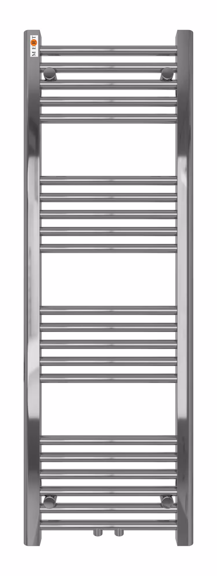 Radiatore da bagno cromato dritto, attacco centrale della marca MERT nella categoria radiatori da bagno