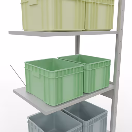 Rayonnage supplémentaire, rayonnage à étagères, système enfichable MULTIplus150, 2500 x 750 x 500 mm, 6 étagères, traverse, gris clair RAL 7035 de Schulte Lagertechnik avec le numéro d'article : 32656-75
