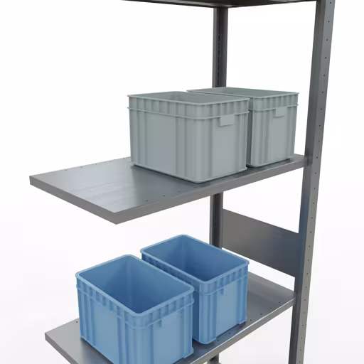 Anbauregal, Fachbodenregal Stecksystem MULTIplus150, 3000 x 750 x 400 mm (HxBxT), 7 Fachböden, Längenriegel, verzinkt mit der Artikelnr. 12747-75-LR Anbauregal, Fachbodenregal Stecksystem MULTIplus150, 3000 x 750 x 400 mm (HxBxT), 7 Fachböden, Längenriegel, verzinkt von Schulte Lagertechnik aus der Kategorie Stecksystem