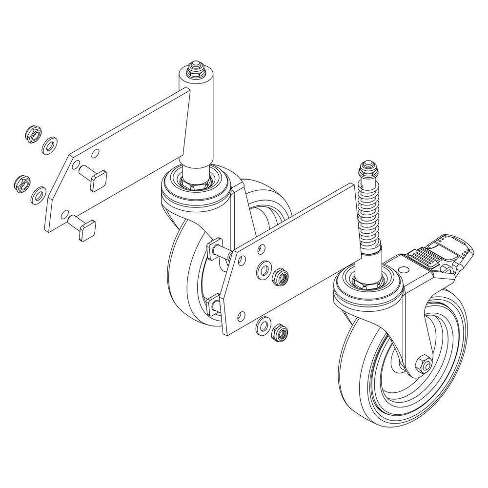 Pièce de support pour jeu de rouleaux Munk incl. kit de montage de Günzburger Steigtechnik Support de rouleau Munk comprenant le kit de montage, de la catégorie Accessoires et pièces détachées pour équipements d'accès, référence 800042