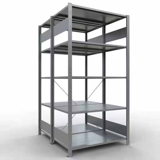 Figure n° 14 de l'article étagère de base, étagère double, système d'étagères enfichables MULTIplus150, 2000 x 1000 x (2x600) mm, 2x5 étagères, galvanisées du groupe de produits étagères de la marque Schulte Lagertechnik