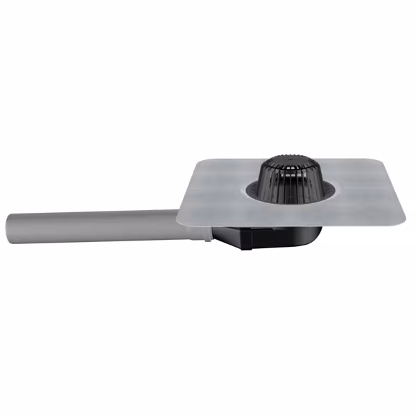 Siphon de toit Flavent Pro coudé DN 75, manchon en plastique pour Sika Sikaplan S 15 gris clair de Klöber Siphons de toit Flavent Pro coudés, passages de toit isolés, réf. KF7212-70-51
