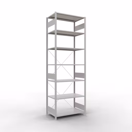 Figura n. 12 dell'articolo scaffale base, scaffale, sistema a innesto MULTIplus85, 3000 x 1000 x 600 mm (AxLxP), 7 ripiani, traversa, RAL 7035 grigio chiaro del gruppo di prodotti sistema a innesto della marca Schulte Lagertechnik