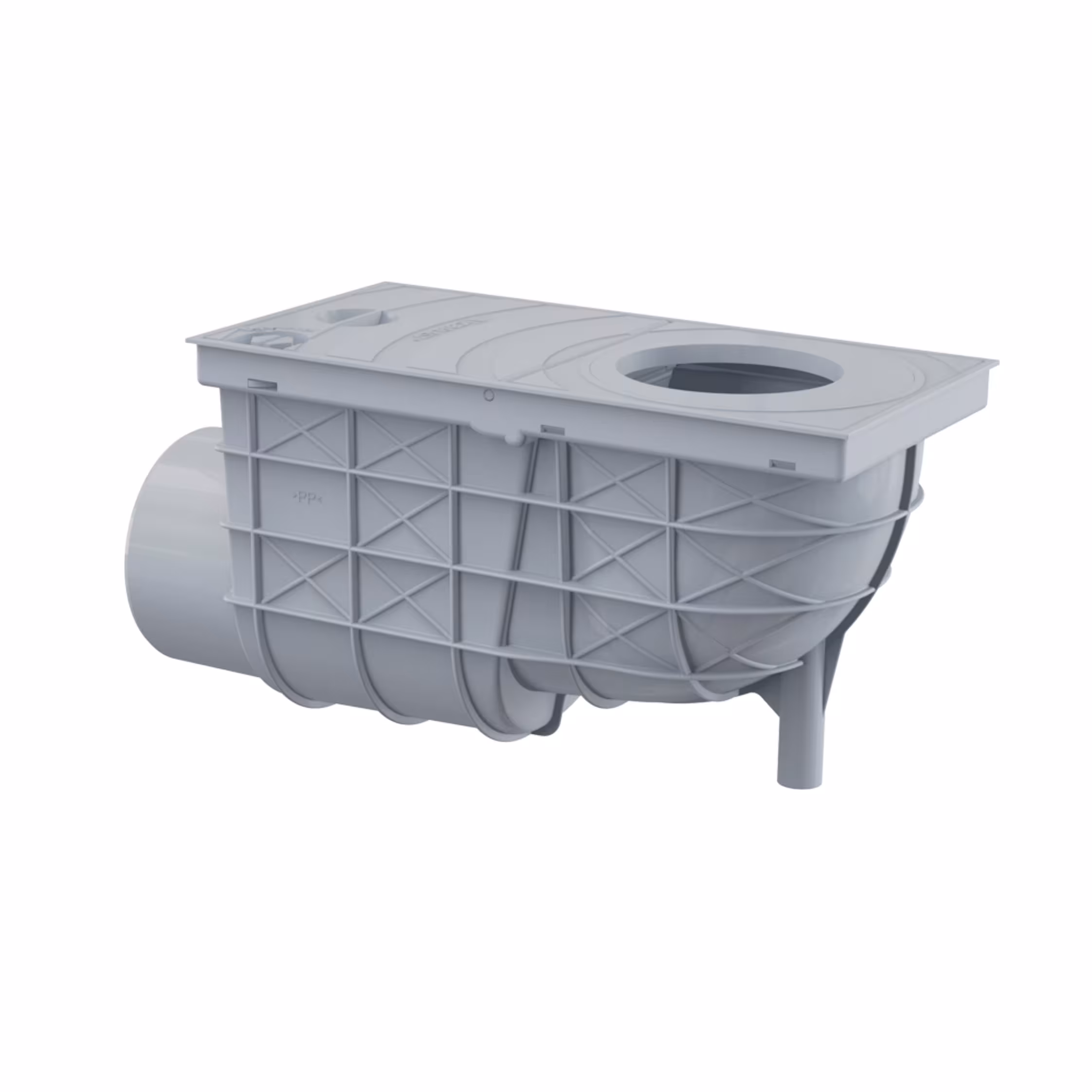 Pozzetto AlcaPlast AGV | Scarico per grondaia DN100 grigio con connessione connessione orizzontale Ø80-125mm di AlcaPlast Scatole per lavello antipioggia DN100 grigie, scatole per lavello antipioggia, articolo n. AGV3S