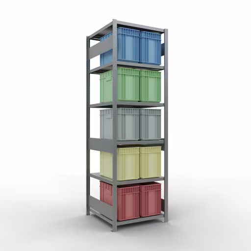 Étagère de base, étagère, système enfichable MULTIplus250, 2500 x 750 x 800 mm, 6 étagères, galvanisée de Schulte Lagertechnik de la gamme de produits du système enfichable