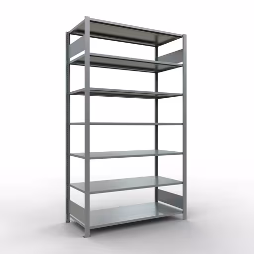 Figure n° 9 de l'article étagère de base, étagère de bureau, système enfichable MULTIplus150, 2300 x 1300 x 600 mm, 7 étagères, galvanisées, de la gamme d'étagères de bureau de Schulte Lagertechnik