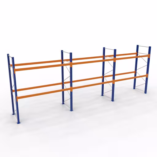 Rayonnage à palettes 3 champs de 2700 mm chacun - 3000x1100mm, HxD, 12 barres (2400kg) de Schulte Lagertechnik de la gamme de produits de rayonnage à palettes