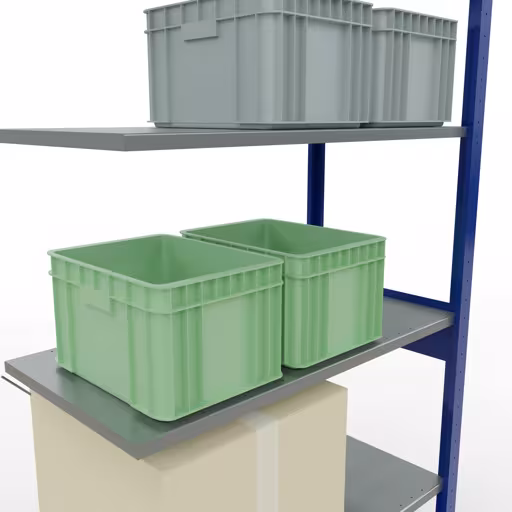 Immagine aggiuntiva dell'articolo Ripiano aggiuntivo, ripiano per ripiano MULTIplus150 sistema a innesto, 2500 x 1000 x 500 mm (AxLxP), 6 ripiani, traversa, RAL 5010/zincato da ripiano aggiuntivo