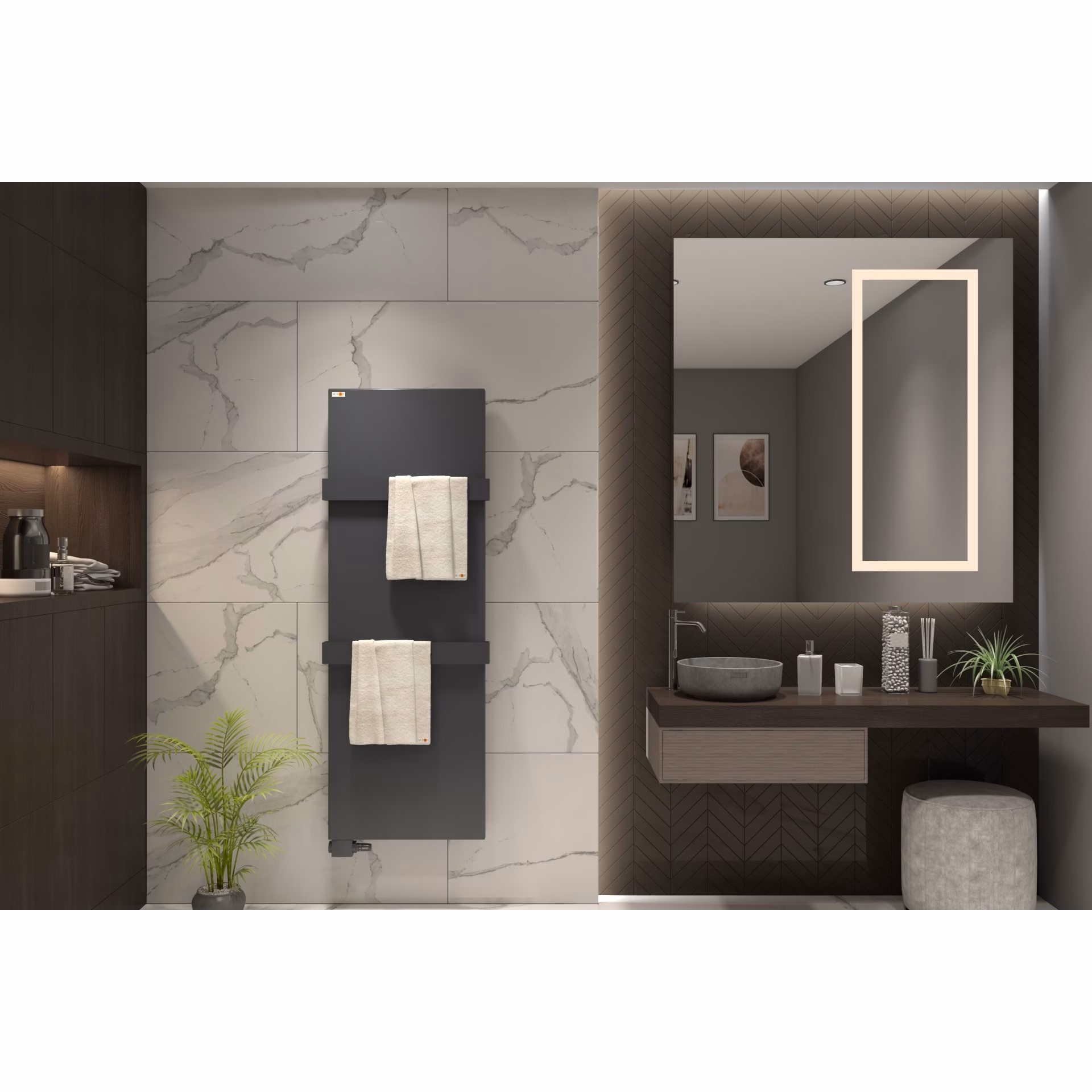 MERT Design Cover - Couverture pour anciens radiateurs de salle de bains de 400x1200 mm, anthracite