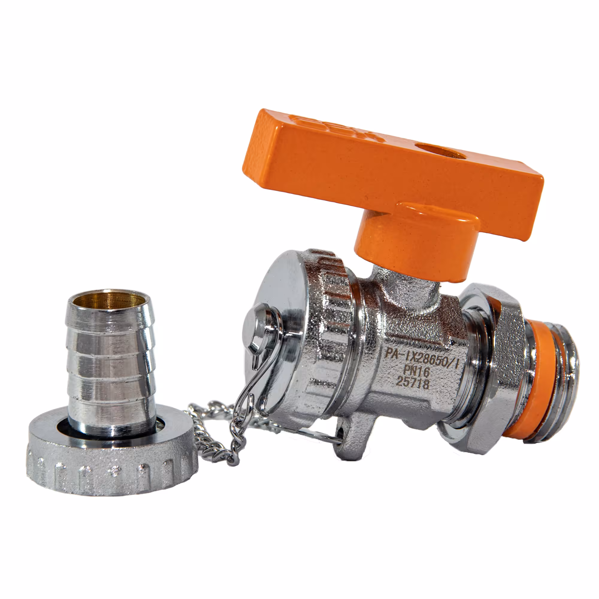 Robinet KFE DN 15 (1/2") pour le système solaire avec poignée à ailettes orange amovible pour remplir, rincer, vidanger ou purger l'installation avec le GTIN 4029652055646 Robinet KFE DN 15 (1/2") pour l'installation solaire avec poignée à ailettes orange amovible pour remplir, rincer, vider ou purger l'installation de Hermann Schmidt avec le numéro d'article. 81409015