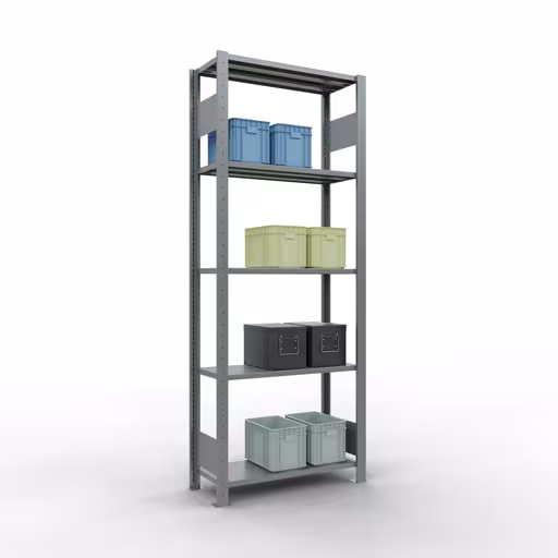 Image supplémentaire de l'article Étagère de base, étagère, système enfichable MULTIplus150, 2000 x 750 x 300 mm (HxLxP), 5 étagères, barres de longueur, galvanisé Image supplémentaire de l'article Étagère de base, étagère, système enfichable MULTIplus150, 2000 x 750 x 300 mm, 5 étagères, galvanisé à partir de l'étagère de base