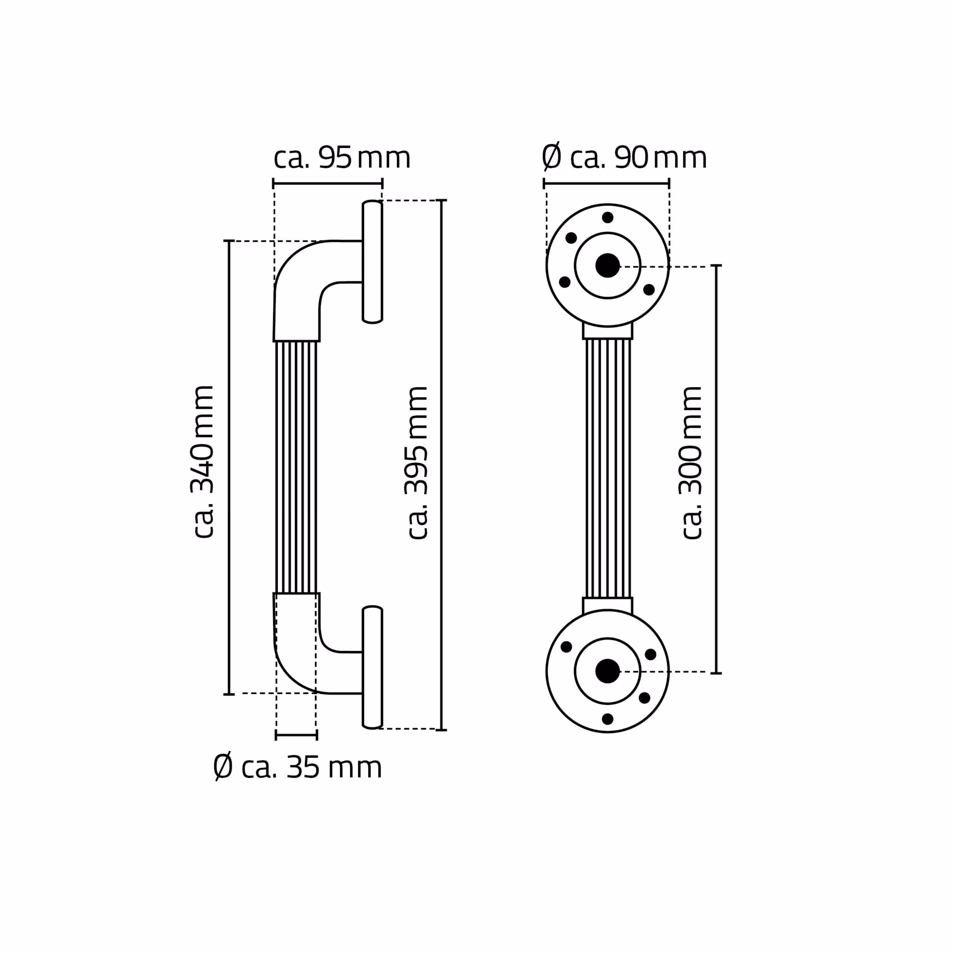 Zusatzbild des Artikels Haltegriff Max S, weiß, ABS Zusatzbild des Artikels Haltegriff Max S, weiß, ABS aus Haltegriffe