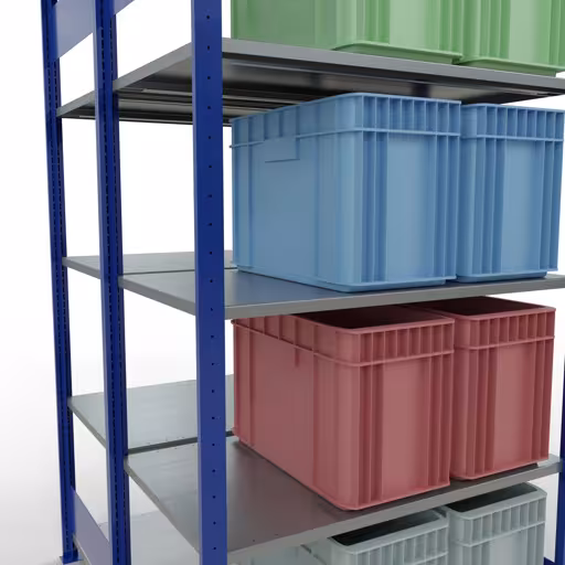 Scaffale base, scaffale doppio, scaffale, sistema a innesto MULTIplus150, 2000 x 1000 x (2x600) mm (AxLxP), 2x5 ripiani, barre longitudinali, RAL 5010 blu genziana con l'articolo n. 33160-B Scaffale base, scaffale doppio, sistema di scaffali MULTIplus150, 2000 x 1000 x (2x600) mm (AxLxP), 2x5 ripiani, barre longitudinali, RAL 5010 blu genziana di Schulte Lagertechnik dalla categoria scaffali