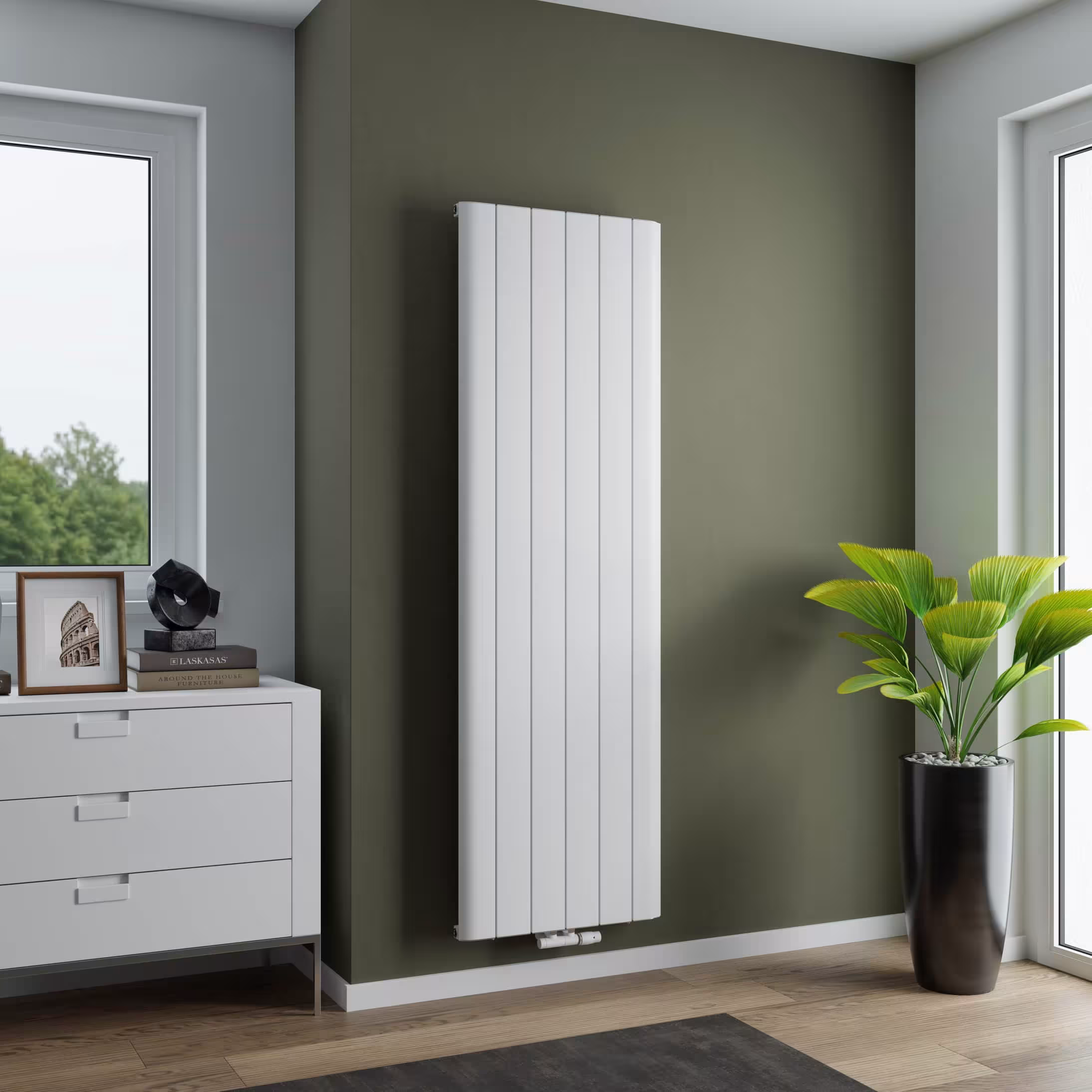 Radiatore in alluminio Ximax Trigo attacco centrale struttura bianca, radiatore in alluminio, art. 11649