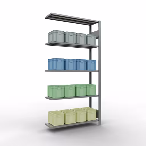 Scaffali aggiuntivi, scaffali, sistema a innesto MULTIplus85, 2000 x 1000 x 300 mm (AxLxP), 5 ripiani, barre longitudinali, zincato della marca Schulte Lagertechnik dalla gamma di prodotti dei sistemi a innesto