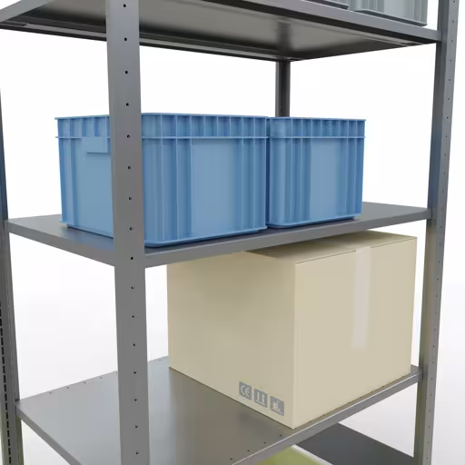 Immagine del prodotto n. 15 dell'articolo scaffale base, scaffale, sistema a innesto MULTIplus150, 2000 x 1000 x 600 mm (AxLxP), 5 ripiani, barre longitudinali, zincato dalla gamma di prodotti del sistema a innesto della marca Schulte Lagertechnik
