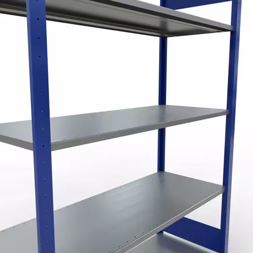 Image supplémentaire de l'article Étagère de base, étagère, système enfichable MULTIplus150, 2000 x 1300 x 500 mm, 5 étagères, RAL 5010 bleu gentiane/galvanisé à partir de l'étagère de base