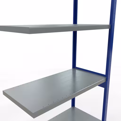 Scaffali aggiuntivi, scaffali, sistema a innesto MULTIplus250, 3000 x 1000 x 500 mm (AxLxP), 7 ripiani, barre longitudinali, RAL 5010 blu genziana/zincato di Schulte Lagertechnik con l'articolo n. 12957-LR-B