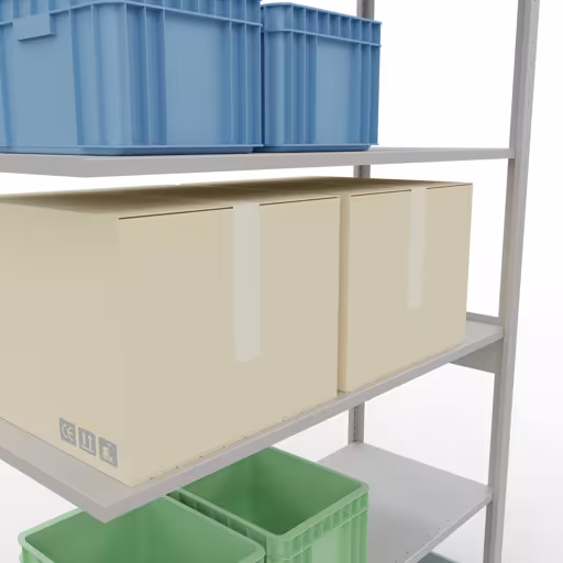 Représentation supplémentaire de l'article Tablette supplémentaire pour système enfichable 2500x1300x500 mm, type 150 kg, gris clair Image supplémentaire de l'article système enfichable 2500x1300x500 mm, type 150 kg, gris clair