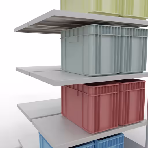 Image du produit n° 8 de l'article étagère supplémentaire, étagère double, système enfichable MULTIplus250, 2000 x 1000 x (2x600) mm, 2x5 étagères, RAL 7035 gris clair de la gamme d'étagères pour étagères de la marque Schulte Lagertechnik