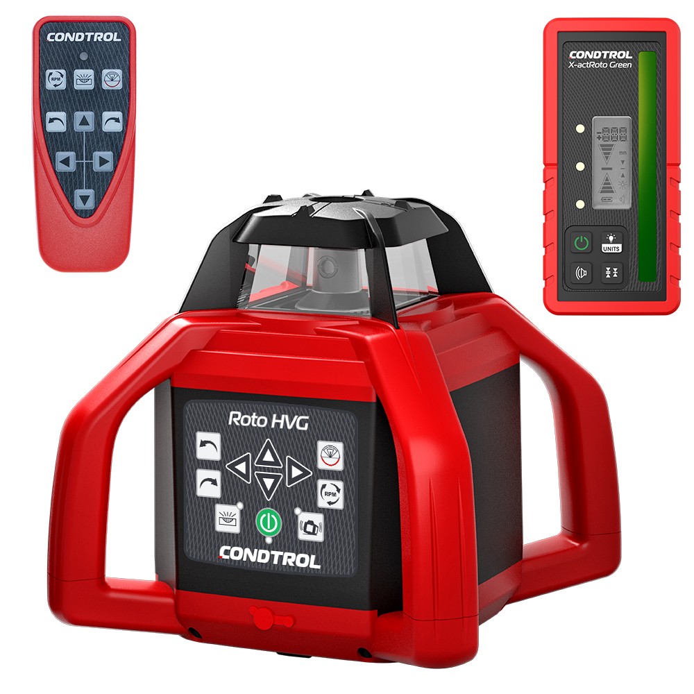 Laser rotante orizzontale e verticale con raggio laser VERDE Roto HVG del marchio Condtrol Laser rotante orizzontale e verticale con raggio laser VERDE Roto HVG della categoria laser rotanti con codice articolo 7-2-001