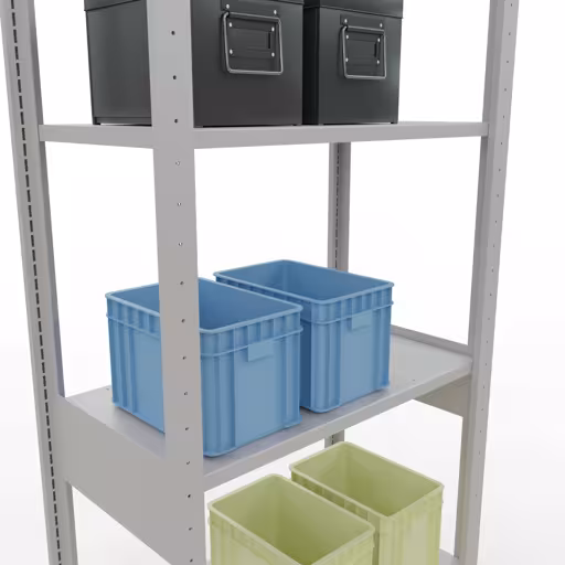 Étagère de base, étagère, système enfichable MULTIplus150, 2500 x 750 x 400 mm, 6 étagères, RAL 7035 gris clair de la marque Schulte Lagertechnik de la gamme de produits du système enfichable