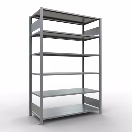 Figure n° 9 de l'article étagère de base, étagère de bureau, système enfichable MULTIplus150, 2000 x 1300 x 600 mm, 6 étagères, galvanisées, de la gamme d'étagères de bureau de Schulte Lagertechnik