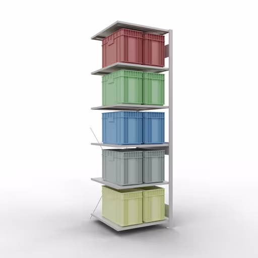 Image du produit n° 12 de l'article étagère complémentaire, étagère à étagères, système enfichable MULTIplus150, 2500 x 750 x 800 mm, 6 étagères, traverse, RAL 7035 gris clair de la gamme de produits du système enfichable de Schulte Lagertechnik