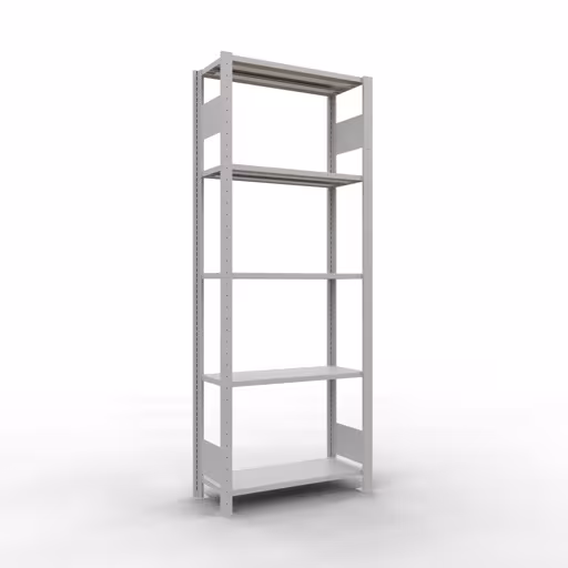Étagère de base, étagère, système enfichable MULTIplus150, 2000 x 750 x 300 mm, 5 étagères, RAL 7035 gris clair de Schulte Lagertechnik de la catégorie système enfichable