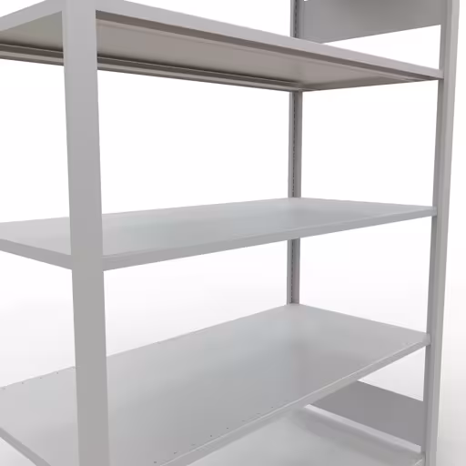 Étagère de base, étagère de bureau, système enfichable MULTIplus150, 1800 x 1300 x 600 mm (HxLxP), 5 étagères, , , gris clair de Schulte Lagertechnik de la catégorie étagères de bureau