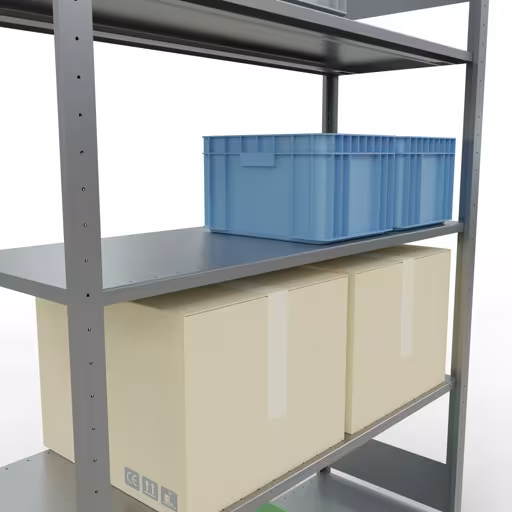 Image du produit n° 7 de l'article étagère de base, étagère système enfichable MULTIplus150, 2000 x 1300 x 500 mm, 5 étagères, galvanisée de la gamme de produits système enfichable de Schulte Lagertechnik