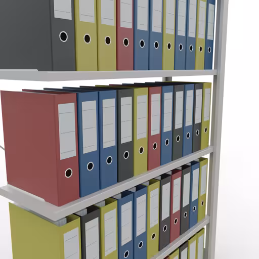Figure n° 9 de l'article étagère complémentaire, étagère de bureau, système enfichable MULTIplus85, 2000 x 1000 x 300 mm, 6 étagères, gris clair de la gamme d'étagères de bureau de Schulte Lagertechnik