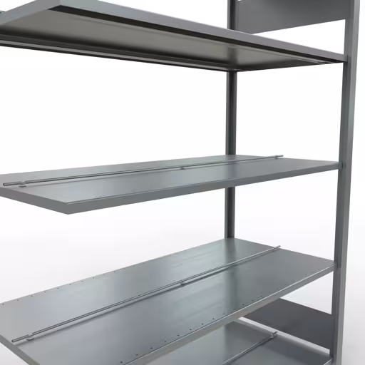 Figure n° 9 de l'article étagère complémentaire, étagère de bureau, système enfichable MULTIplus150, 1800 x 1300 x 600 mm, 5 étagères, galvanisées, avec butée centrale de la gamme d'étagères de bureau de Schulte Lagertechnik