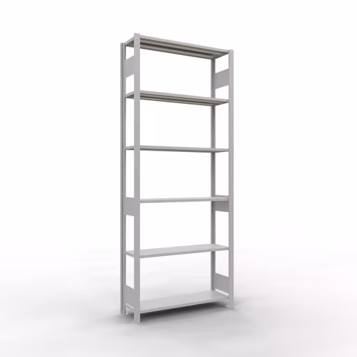 Étagère de base, étagère, système enfichable MULTIplus150, 2500 x 1000 x 300 mm, 6 étagères, gris clair RAL 7035 de Schulte Lagertechnik avec le réf. 32631-LR