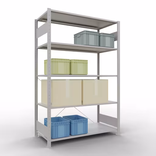 Image du produit n° 6 de l'article étagère de base du système enfichable 2000x1300x600 mm, type 150 kg, gris clair de la gamme de produits du système enfichable de Schulte Lagertechnik