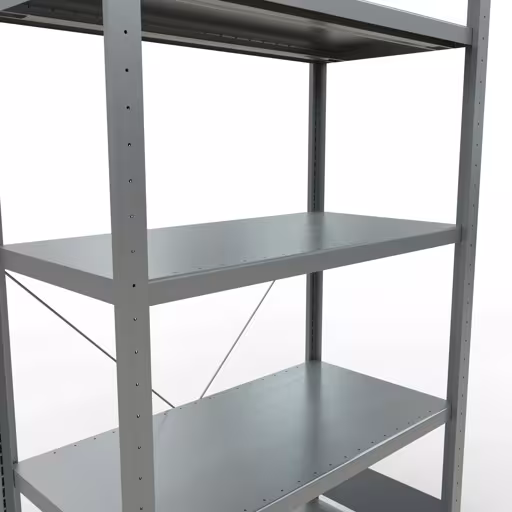 Scaffale base, scaffale, sistema a innesto MULTIplus250, 2000 x 1000 x 500 mm (AxLxP), 5 ripiani, traversa, zincato della marca Schulte Lagertechnik della gamma dei sistemi a innesto