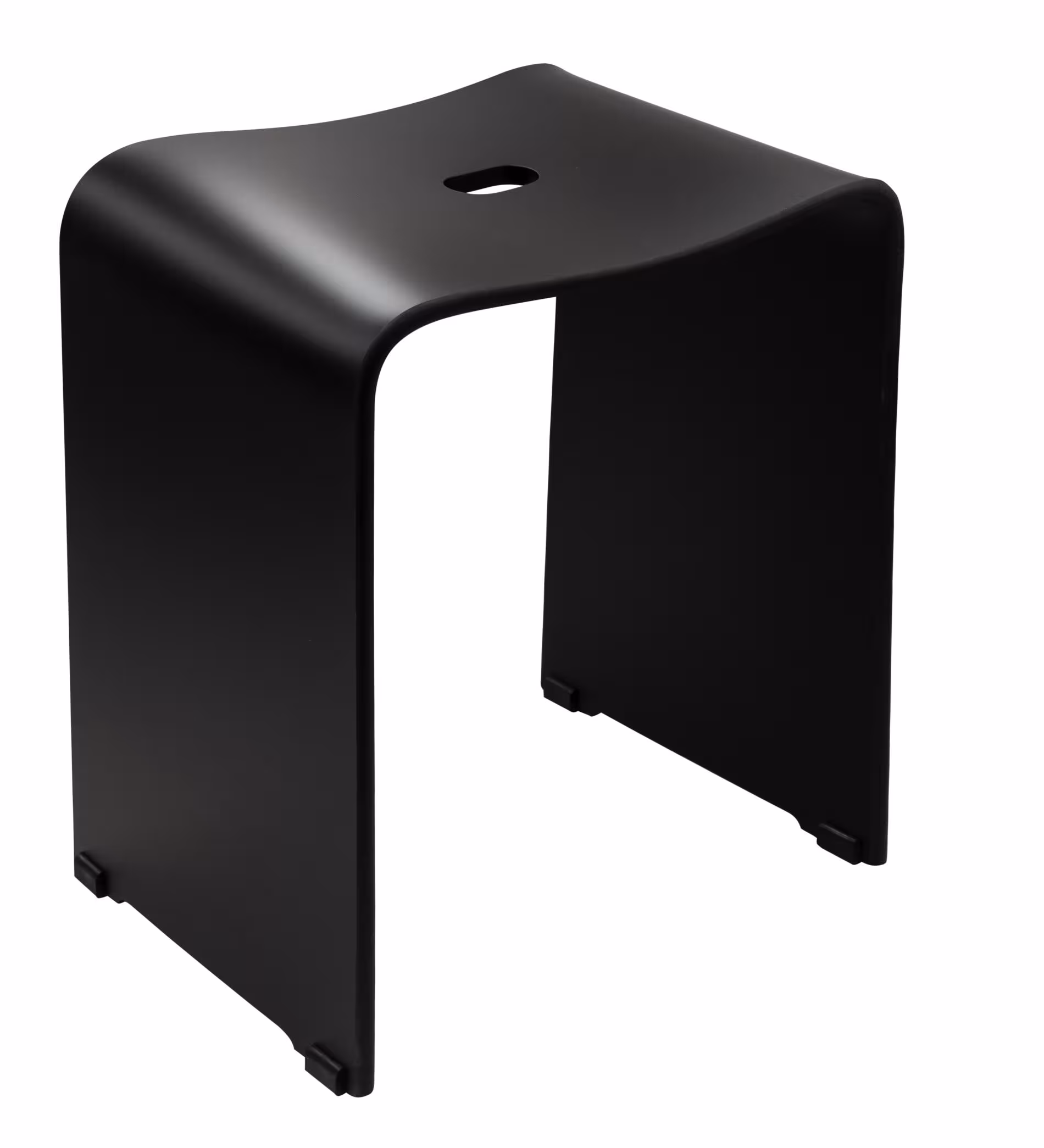 Sgabello da bagno Trendy, nero opaco, acrilico della marca Ridder dalla gamma di attrezzature per il bagno e sanitari