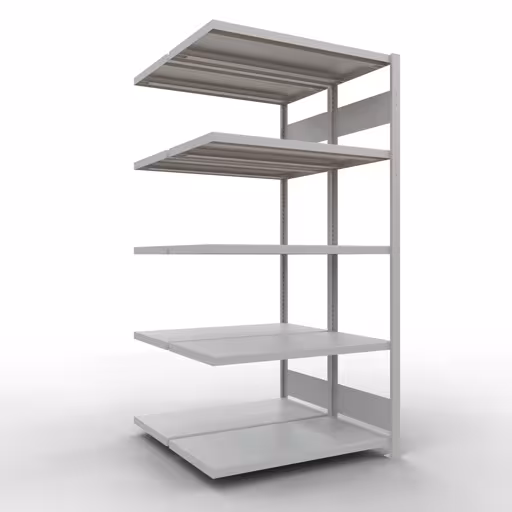 Scaffale aggiuntivo, scaffale doppio, sistema di scaffali MULTIplus250, 2000 x 1000 x (2x500) mm (AxLxP), 2x5 ripiani, barre longitudinali, RAL 7035 grigio chiaro della marca Schulte Lagertechnik dal programma scaffali