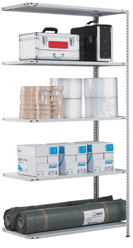 Scaffale aggiuntivo, ripiano per scaffali, sistema a vite MULTIplus250, 2000 x 750 x 800 mm (AxLxP), zincato, 5 ripiani con articolo n. 10985-75 Scaffale aggiuntivo, scaffale, sistema a vite MULTIplus250, 2000 x 750 x 800 mm (AxLxP), zincato, 5 ripiani di Schulte Lagertechnik della categoria Sistema a vite