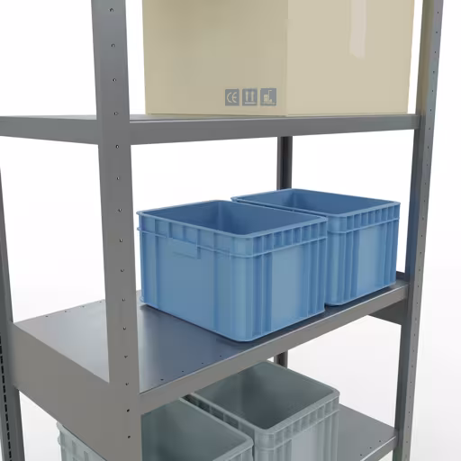 Image du produit n° 14 de l'article étagère de base, étagère, système enfichable MULTIplus330, 2500 x 1000 x 500 mm, 6 étagères, traverse, galvanisé Figure n° 14 de l'article étagère de base, étagère, système enfichable MULTIplus330, 2500 x 1000 x 500 mm, 6 étagères, galvanisées du groupe de produits système enfichable de Schulte Lagertechnik