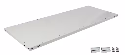 Ripiano aggiuntivo B, 1000 x 400, RAL 7035 grigio chiaro, incl. 2 staffe di sospensione + 2 supporti per ripiani della Schulte Lagertechnik con l'articolo n. 37240-B-ECK