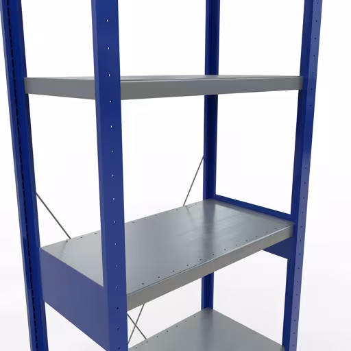 Figure n° 7 de l'article étagère de base, étagère, système enfichable MULTIplus250, 2500 x 750 x 400 mm, 6 étagères, traverse, RAL 5010 bleu gentiane/galvanisé/galvanisé du groupe de produits système enfichable de Schulte Lagertechnik